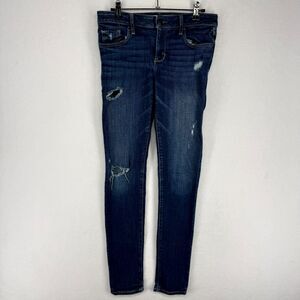 Abercrombie & Fitch Ripped Super Skinny Mid Rise Jeans Womens Size 2R W26 L31